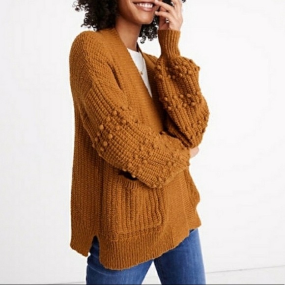 madewell bobble cardigan egyptian gold